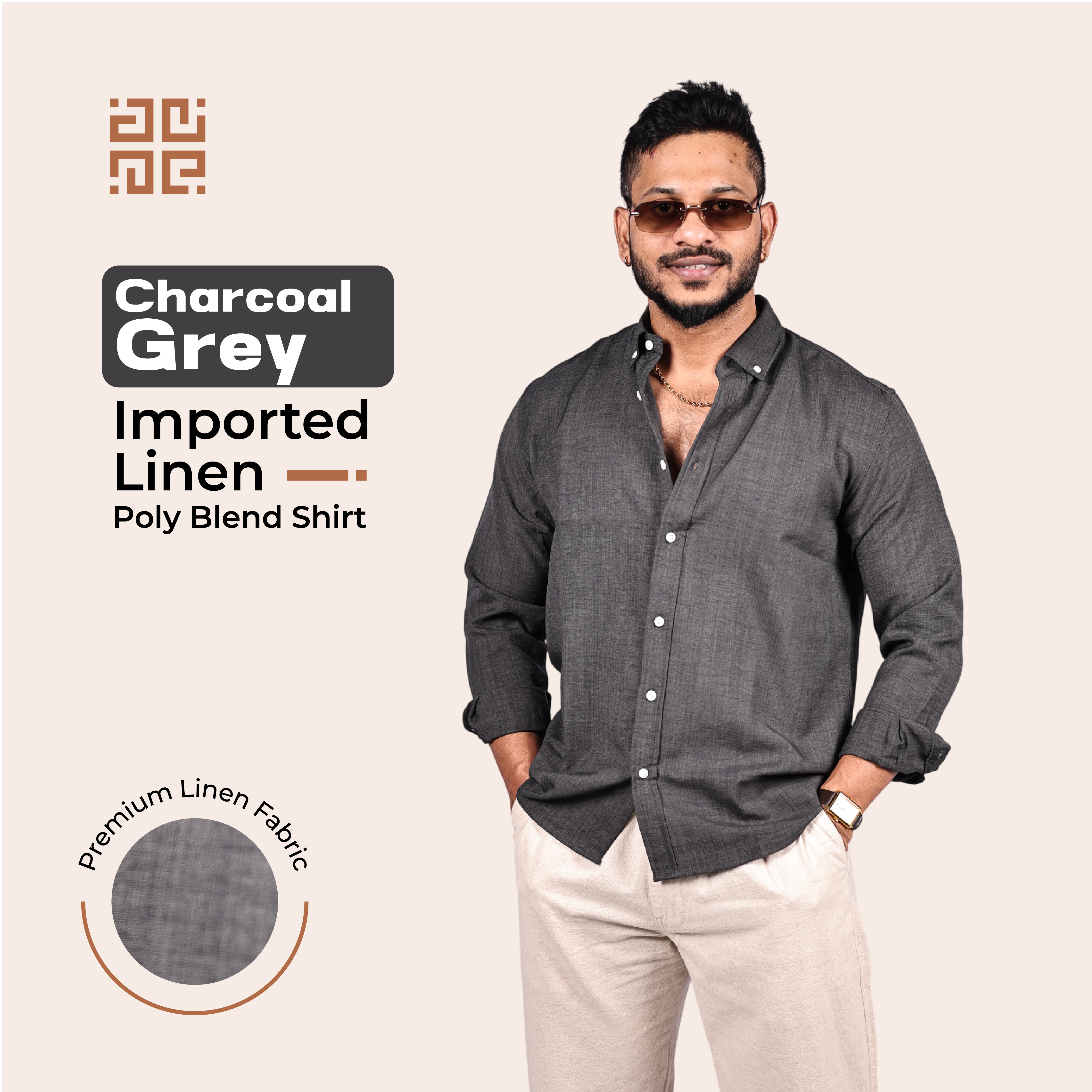 Charcoal Grey Linen Regular Fit Shirt – Elther