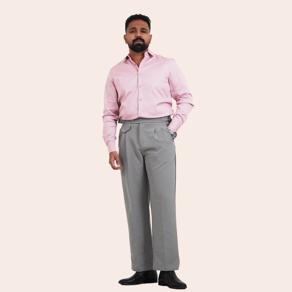 Satin Shirt Peach - Elther