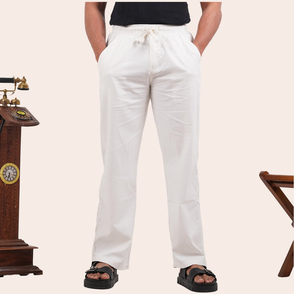 Linen Pant White - Elther