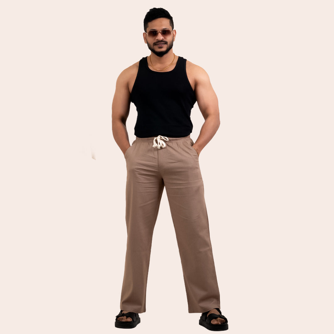 Linen Pant Light Brown - Elther