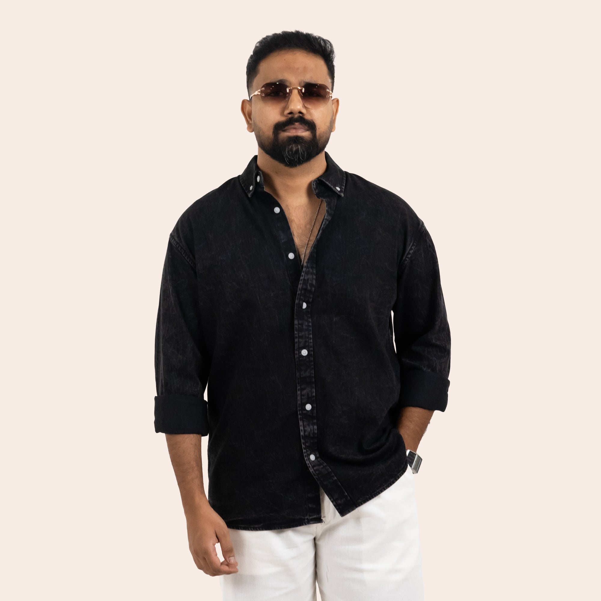 Denim Shirt Black - Elther