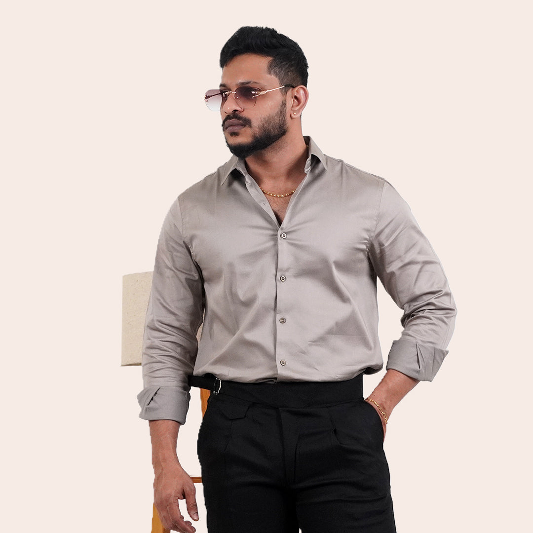 Satin Shirt Ivory - Elther