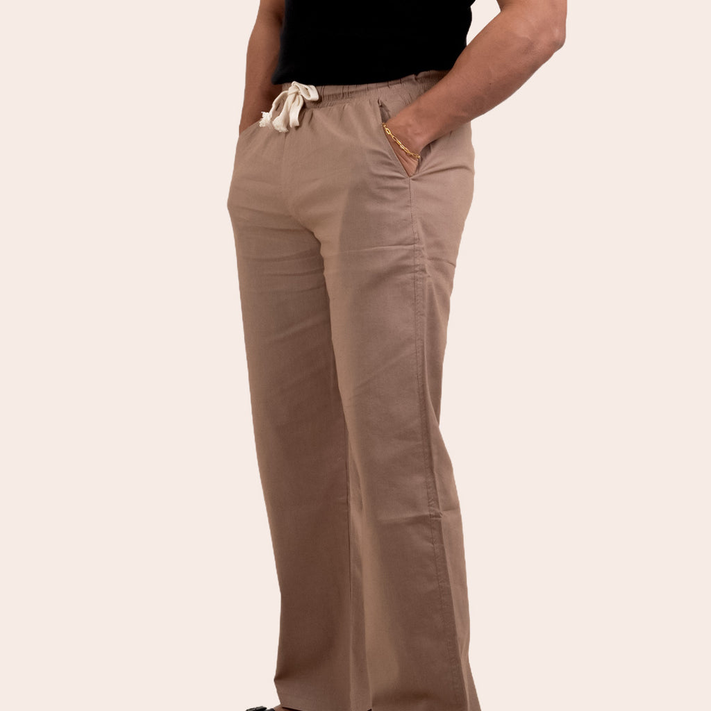 Linen Pant Light Brown - Elther