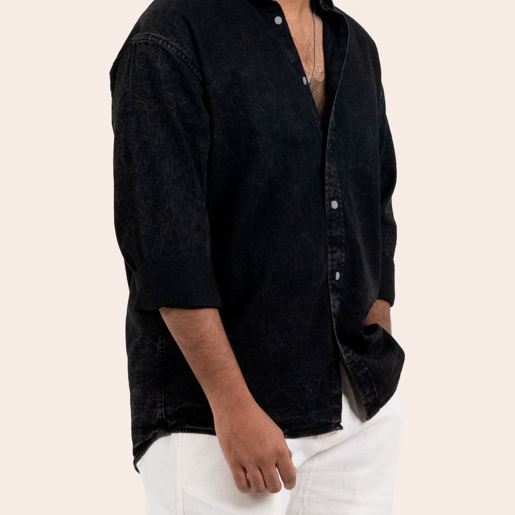 Denim Shirt Black - Elther