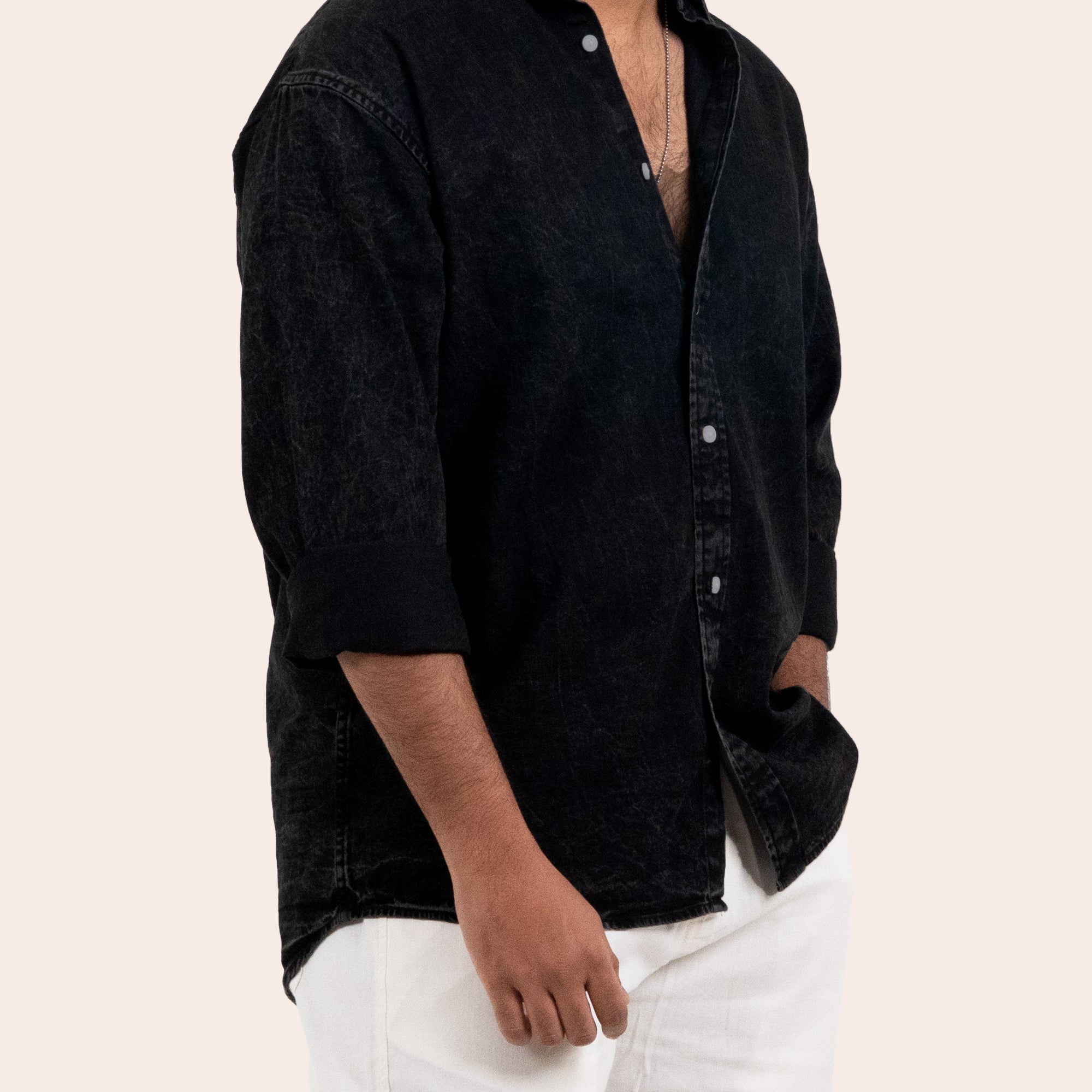 Denim Shirt Black - Elther