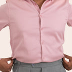 Satin Shirt Peach - Elther