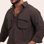 Imported Pocket Shirt Brown - Elther