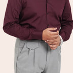 Satin Shirt Maroon - Elther