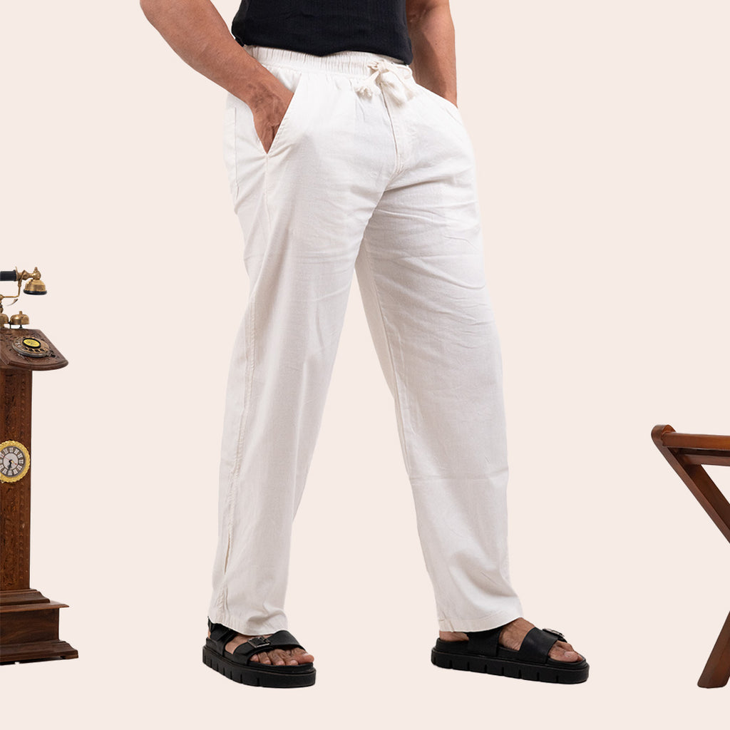 Linen Pant White - Elther