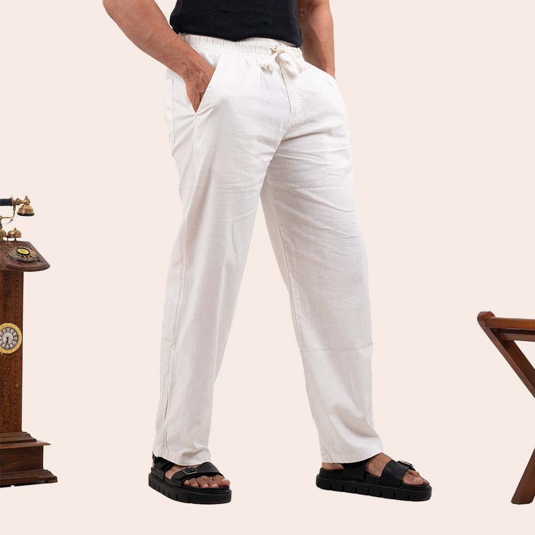 Linen Pant White - Elther