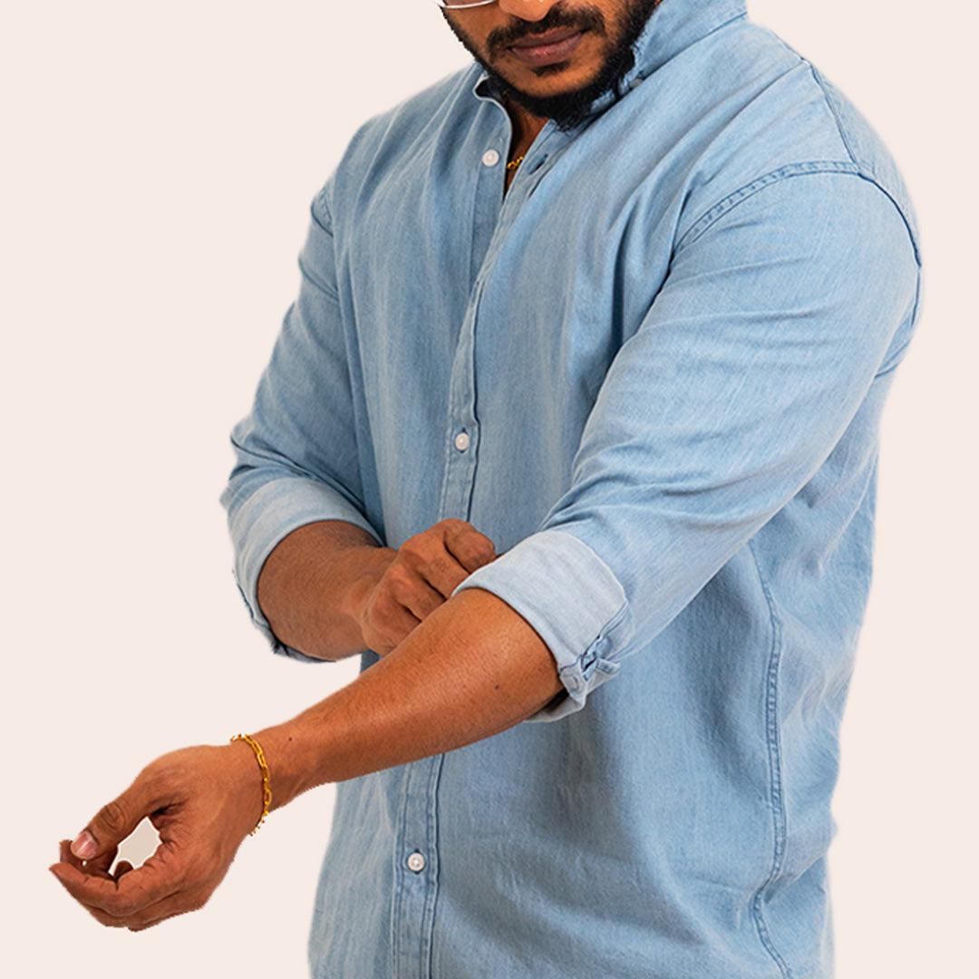 Denim Shirt Sky Blue - Elther