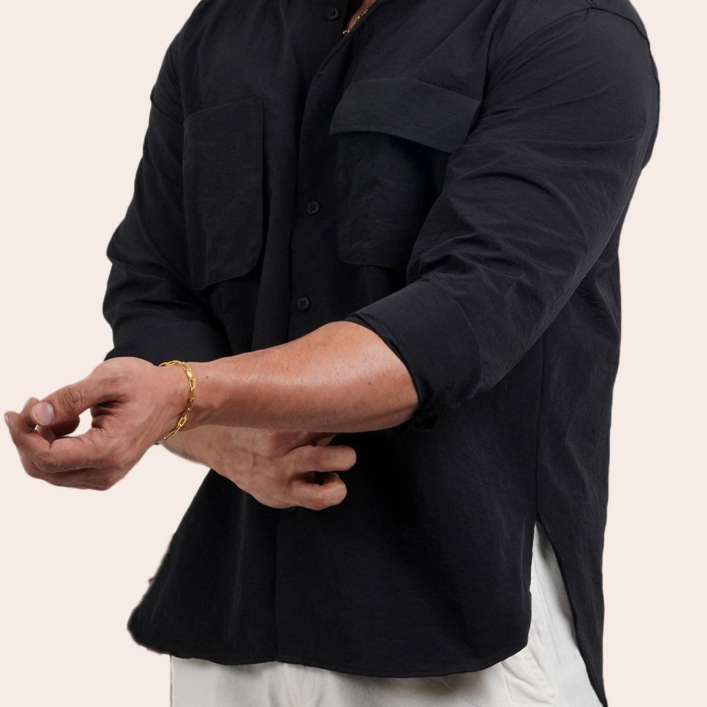 Imported Pocket Shirt Black - Elther
