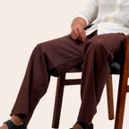 Linen Pant Dark Brown - Elther