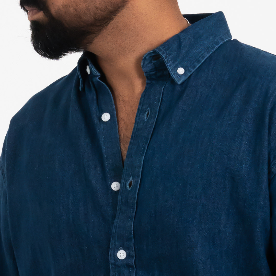 Denim Shirt Dark Blue - Elther