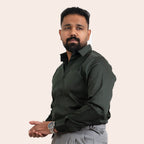 Satin Shirt Green - Elther