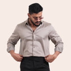 Satin Shirt Ivory - Elther