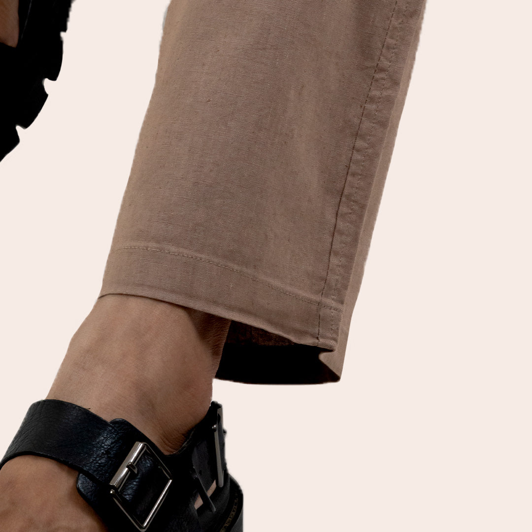 Linen Pant Light Brown - Elther