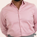 Satin Shirt Peach - Elther