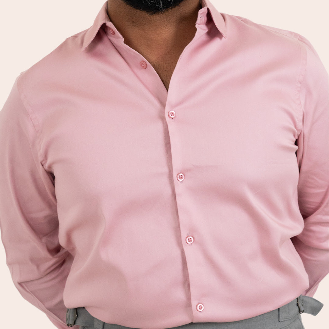 Satin Shirt Peach - Elther