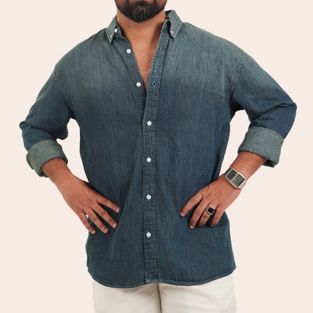 Denim Shirt Green - Elther