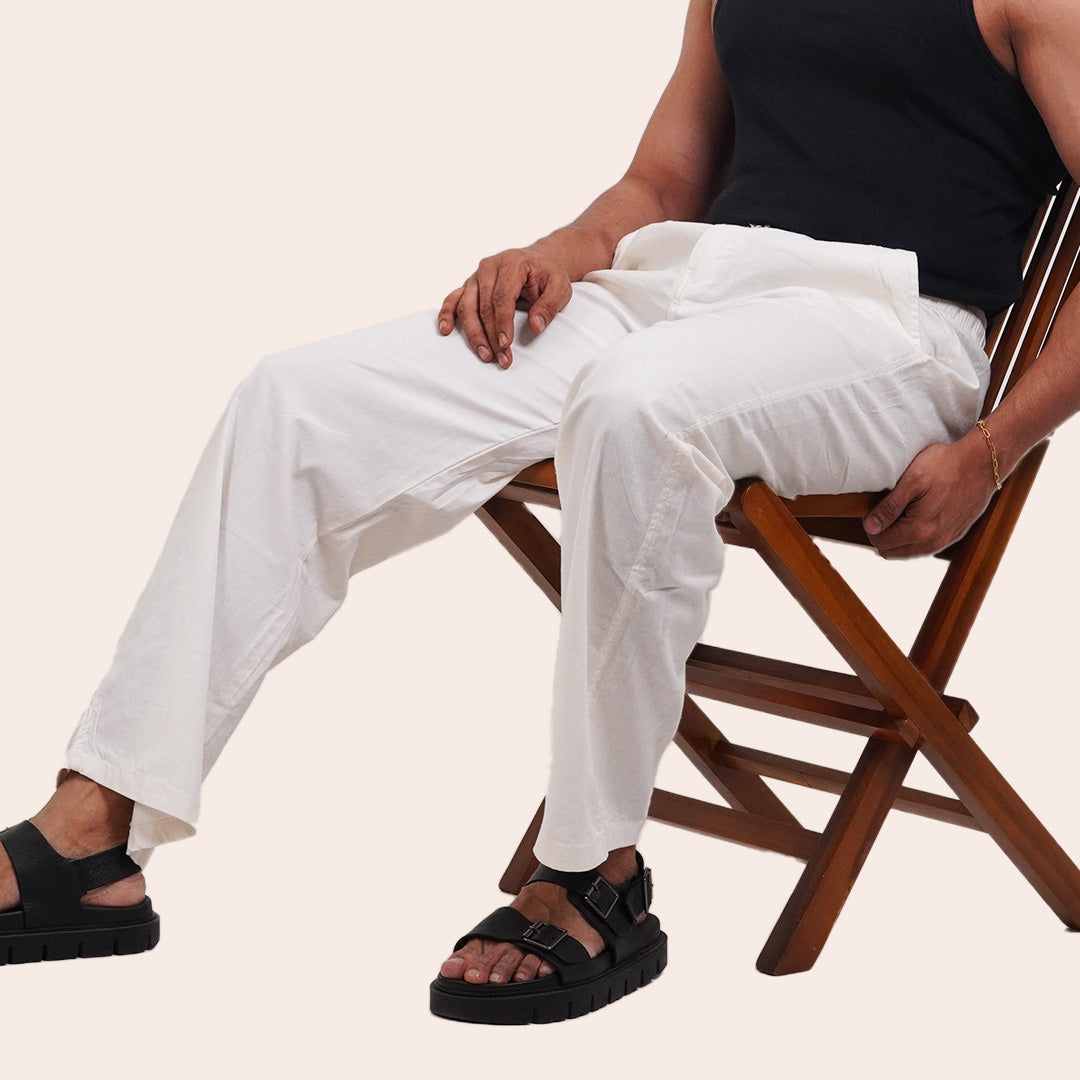 Linen Pant White - Elther