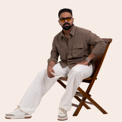 Imported Double Pocket Shirt Light Brown