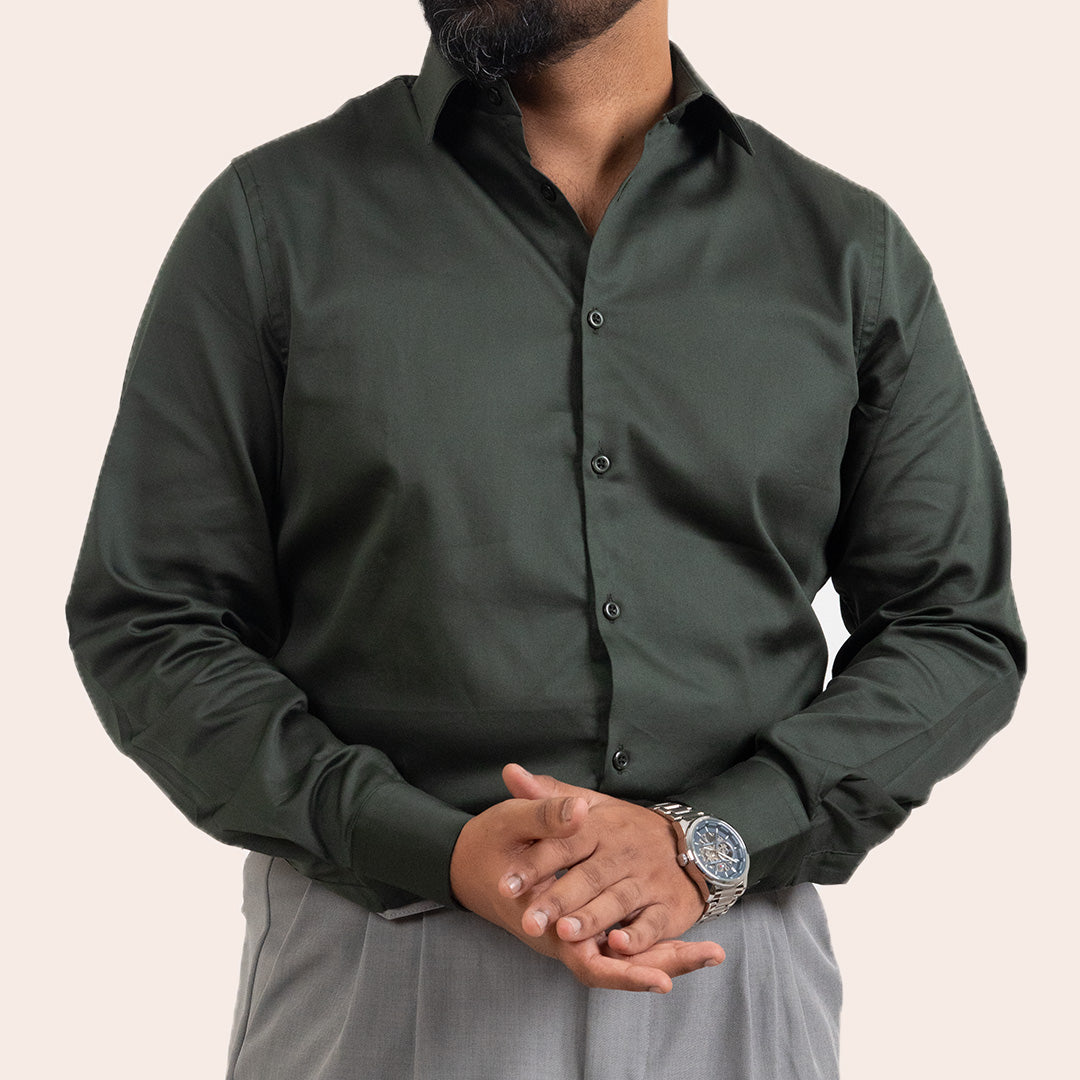 Satin Shirt Green - Elther