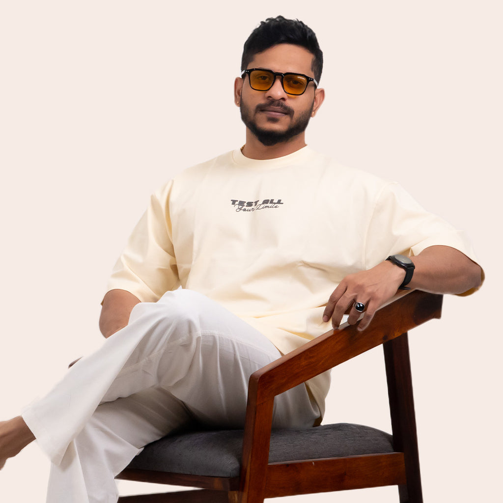 Oversized Tees Beige - Elther