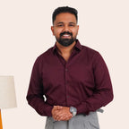 Satin Shirt Maroon - Elther