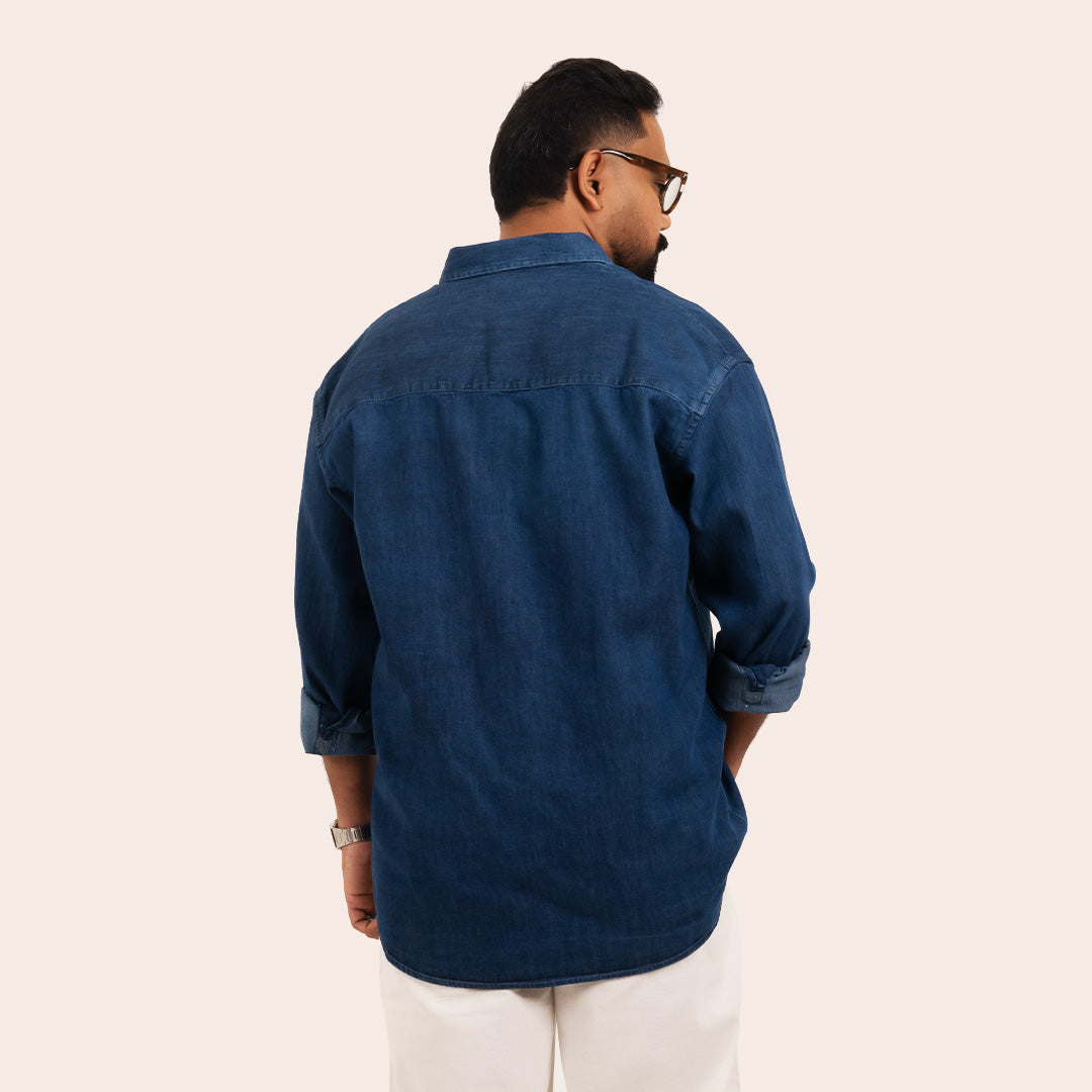 Denim Shirt Dark Blue - Elther