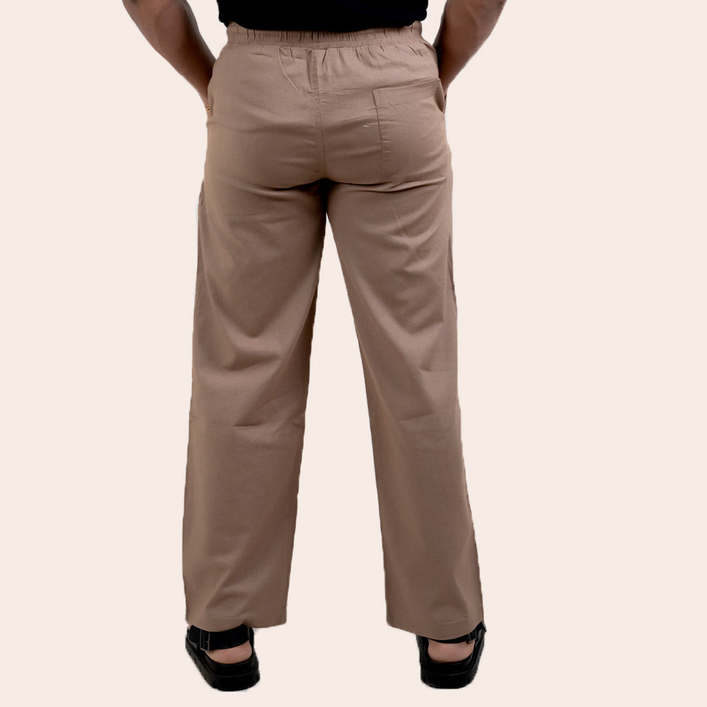 Linen Pant Light Brown - Elther