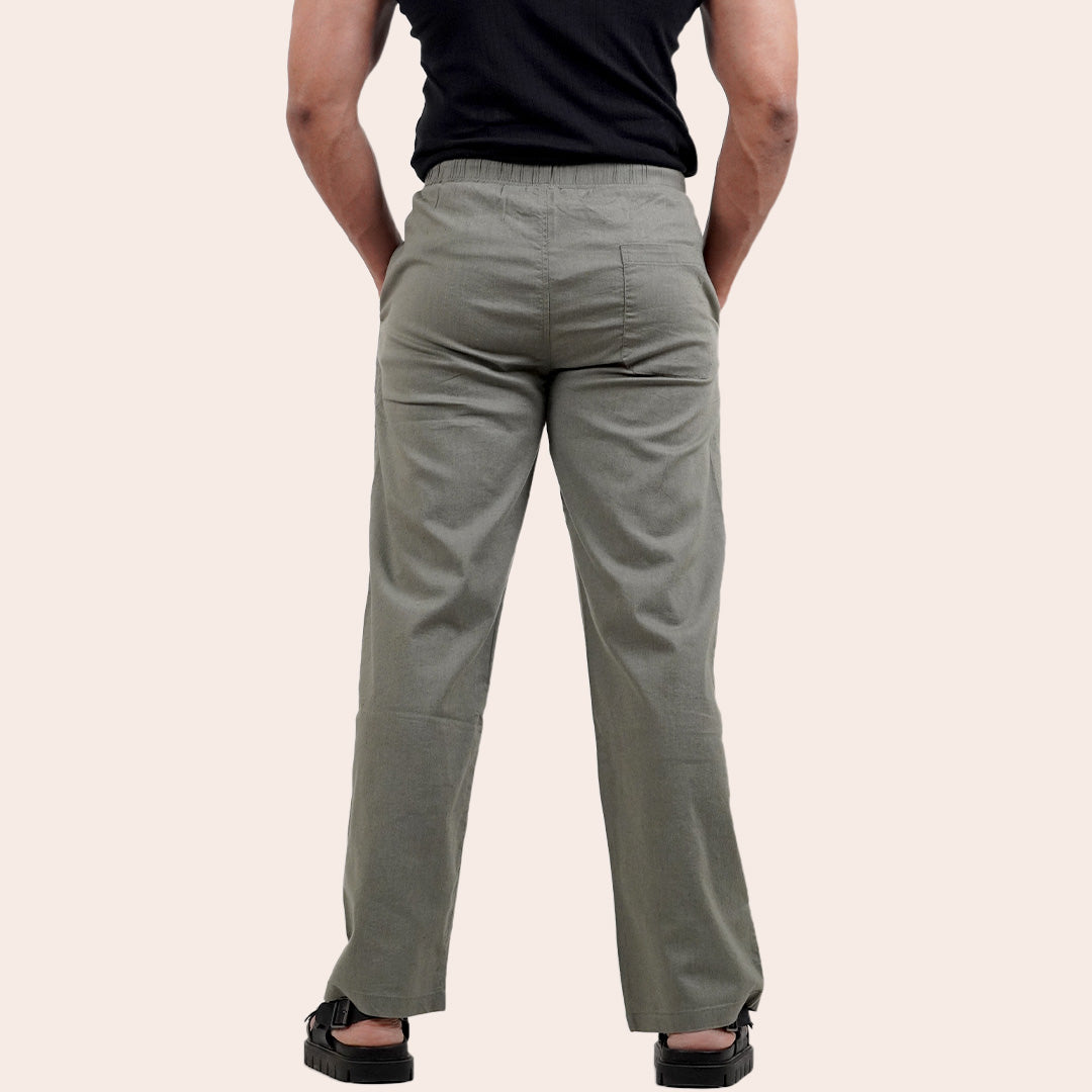 Linen Pant Olive Green - Elther