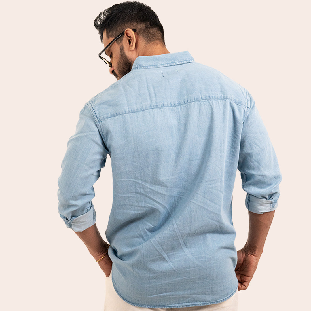 Denim Shirt Sky Blue - Elther