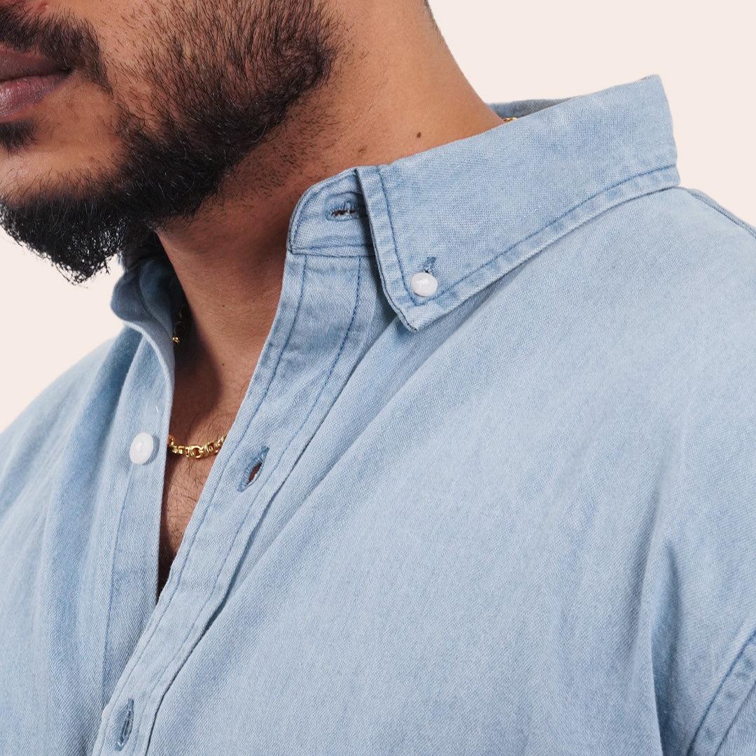 Denim Shirt Sky Blue - Elther