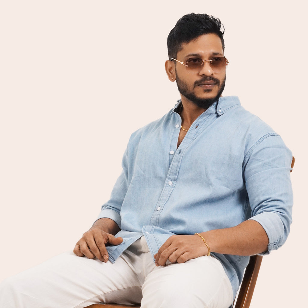 Denim Shirt Sky Blue - Elther