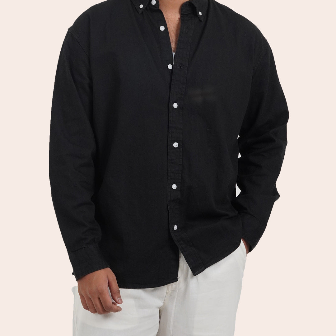 Denim Shirt Jet Black - Elther