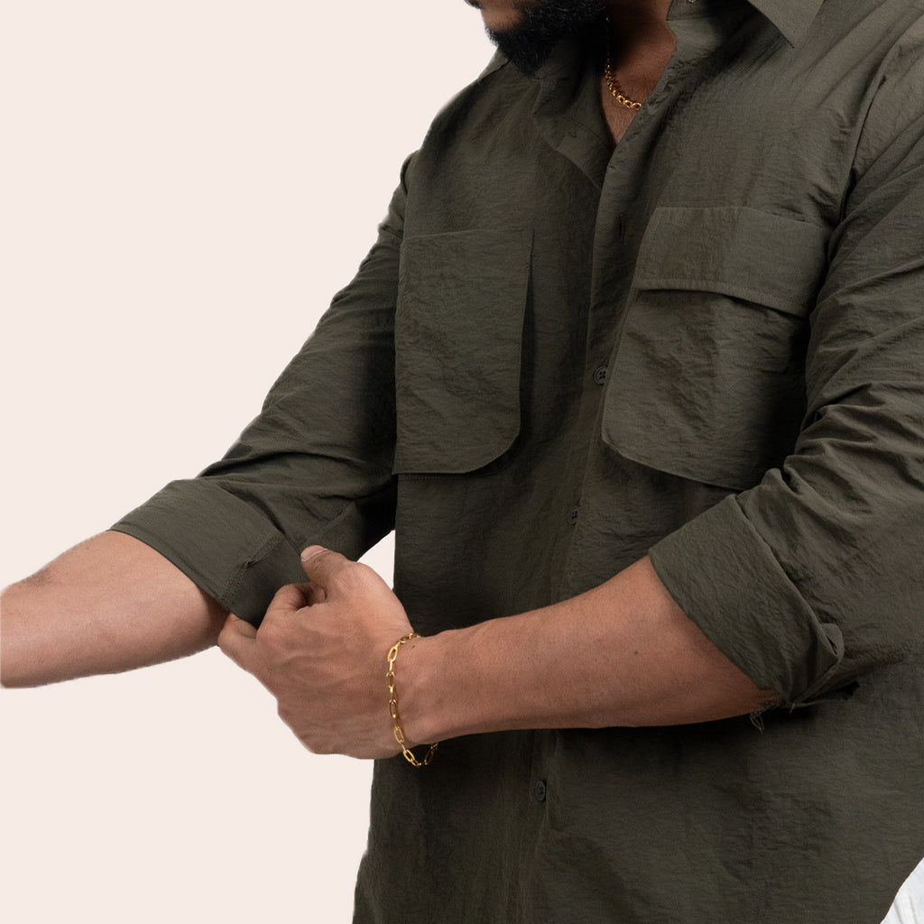 Imported Shirt Dark Green - Elther