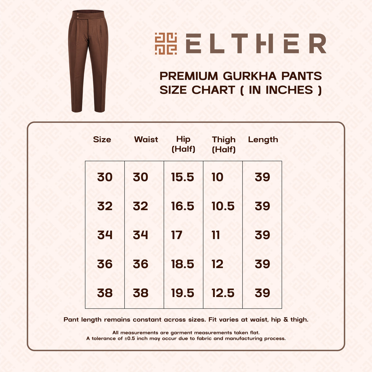 Size chart