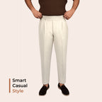 Beige Double Button Gurkha Pant