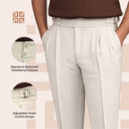 Beige Double Button Gurkha Pant