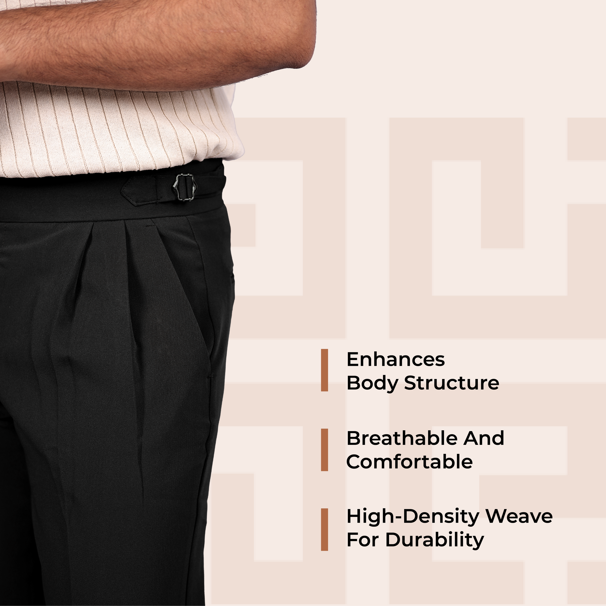 Black Double Button Gurkha Pant