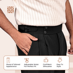 Black Double Button Gurkha Pant
