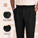 Black Double Button Gurkha Pant