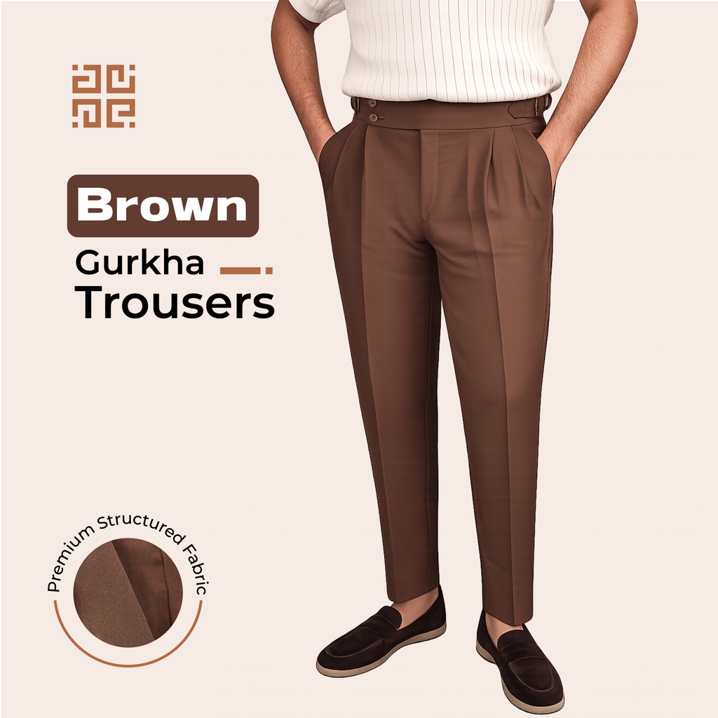 Dark Brown Double Button Gurkha Pant