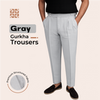 Grey Double Button Gurkha Pant