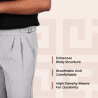 Grey Double Button Gurkha Pant