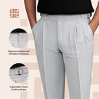 Grey Double Button Gurkha Pant