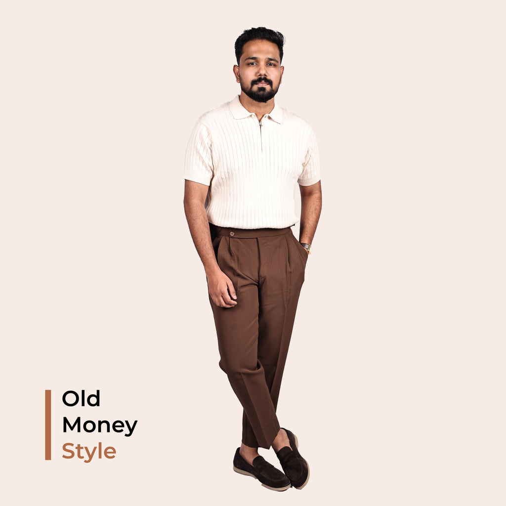 Beige Knitted Polo T-Shirt