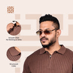 Brown Knitted Polo T-Shirt