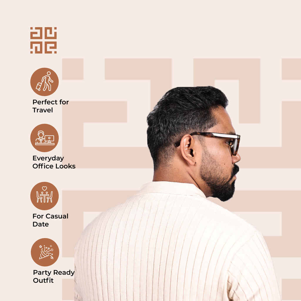 Beige Knitted Polo T-Shirt
